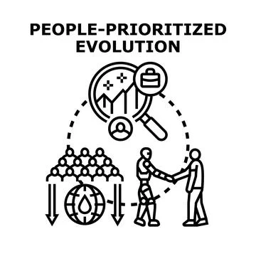 People prioritizing global development and technological evolution Stock Illustration