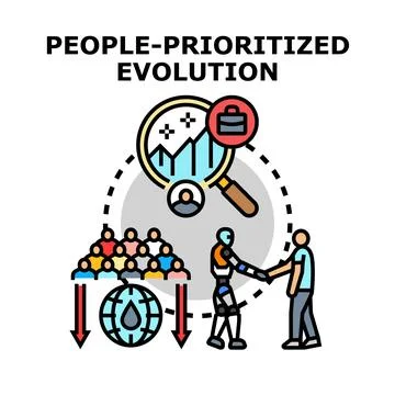 People prioritizing global development and technological evolution Stock Illustration