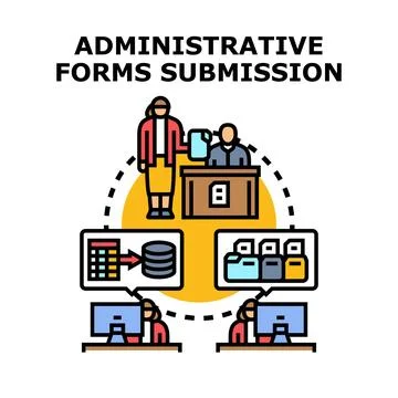 People processing administrative forms and workflow operations Stock Illustration