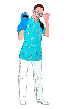 People professions vector illustration. A worker in the field of medicine Stock Illustration