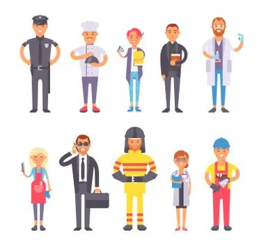 People professions vector set Stock Illustration
