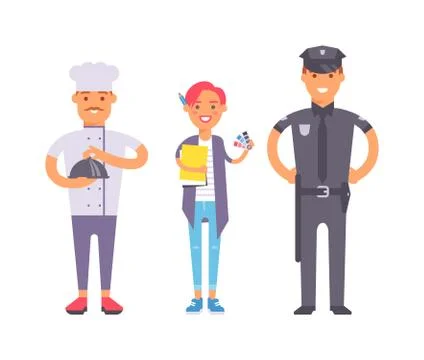 People professions vector set Illustrazione stock