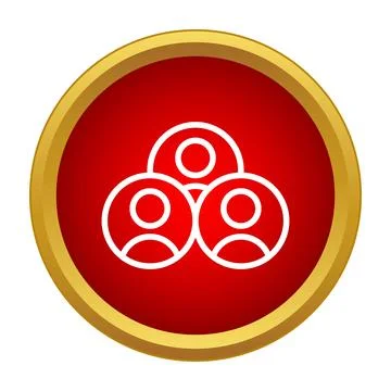 People profiles representing teamwork and collaboration inside button Stock Illustration