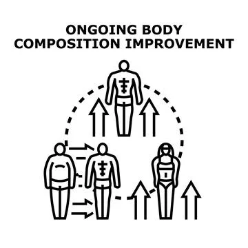People progressing to improved body composition and healthy lifestyle Ilustración de archivo
