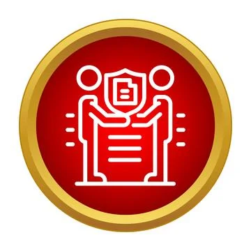 People protecting document agreement with a shield Stock Illustration