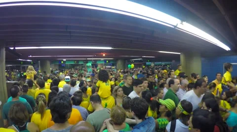 People protest on in Subway against corruption and brazilian government Stock Footage 48025927