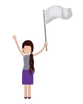 People protesting with signs and notices isolated icon design Stock Illustration