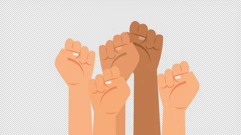 People protesting for their human rights and injustice alpha channel animation Stock Footage 293940045