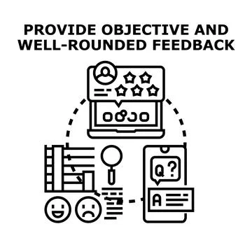 People providing objective well rounded business feedback Stock Illustration