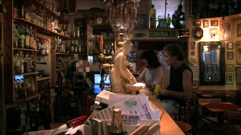 People in the pub  Stock Footage 607872