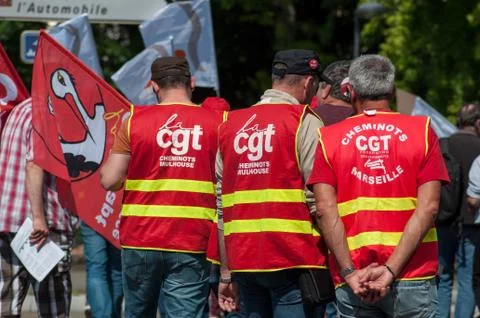 People from public service protesting against the lower wages and new reforms Stock Photos