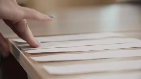 People pulling exam ticket arm close up modern preparation lectures college 4K. Stock Footage 120054755