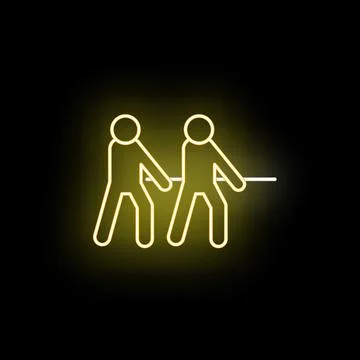 People pulling rope and demonstrating teamwork concept Stock Illustration