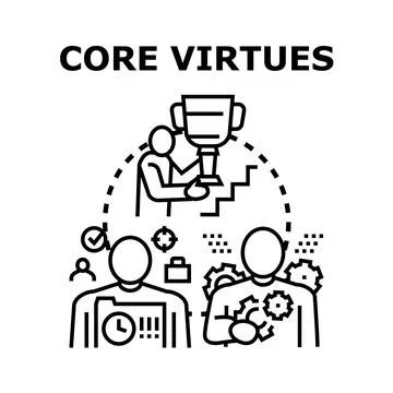 People pursuing core virtues and business achievement goals Stock Illustration