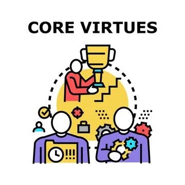 People pursuing core virtues and business achievement goals Stock Illustration
