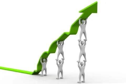People pushing up the arrow Illustrazione stock