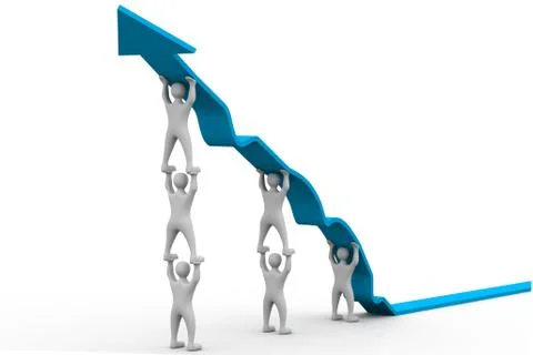 People pushing up the arrow Stock-Illustration