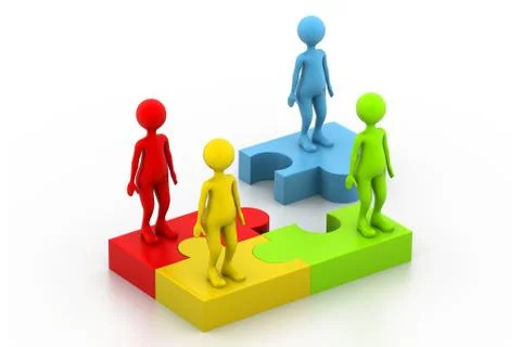People in puzzle. Stock Illustration