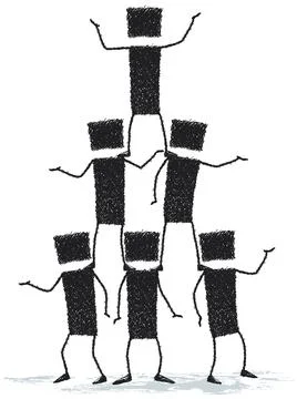People pyramid Stock Illustration