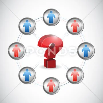 People question mark diagram concept illustration Stock Illustration