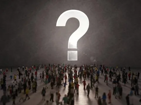 People with questions. 3D Rendering Stockillustratie