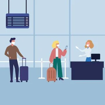 People queue ad Stock Illustration