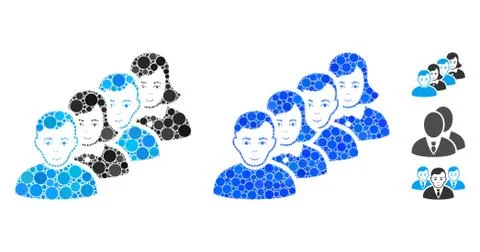 People Queue Composition Icon of Circle Dots Stock Illustration