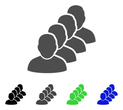 People Queue Flat Icon Stock Illustration