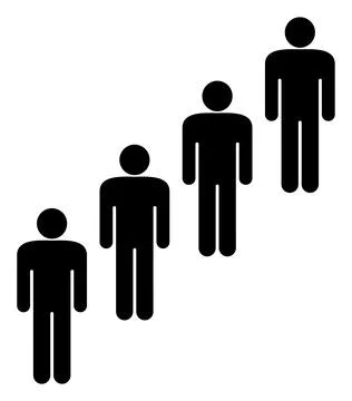 People Queue Flat Icon Image Stock Illustration