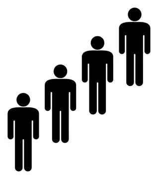 People Queue Flat Icon Symbol Stock Illustration
