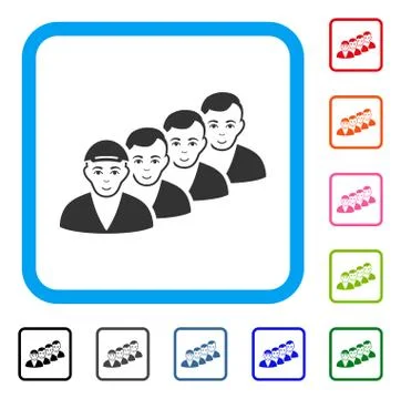 People Queue Framed Joy Icon Stock Illustration