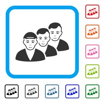 People Queue Framed Joy Icon Stock Illustration