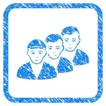 People Queue Framed Stamp Stock Illustration