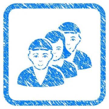 People Queue Framed Stamp Stock Illustration