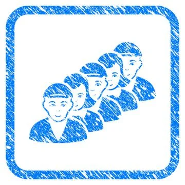 People Queue Framed Stamp Illustrazione stock