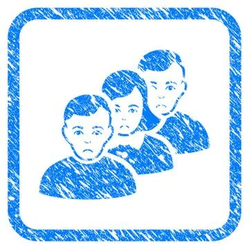 People Queue Framed Stamp Stock Illustration