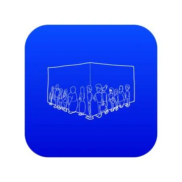People queue icon blue vector イラスト素材