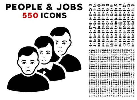 People Queue Icon with Bonus Stock Illustration
