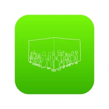 People queue icon green vector イラスト素材