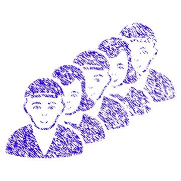 People Queue Icon Grunge Watermark Stock Illustration