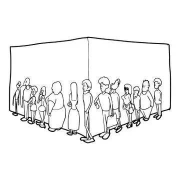 People queue icon, outline style イラスト素材