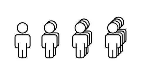 People queue line icon, outline vector sign, linear style pictogram isolated  Stock Illustration