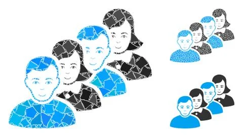 People queue Mosaic Icon of Inequal Items Stock Illustration