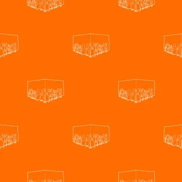 People queue pattern vector orange イラスト素材