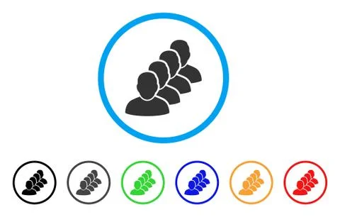 People Queue Rounded Icon Stock Illustration