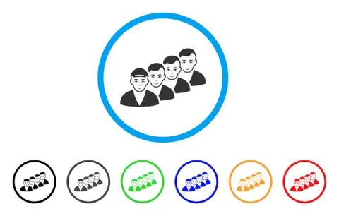 People Queue Rounded Icon Stock Illustration