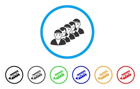 People Queue Rounded Icon Stock Illustration