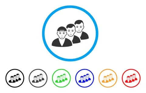 People Queue Rounded Icon Stock Illustration