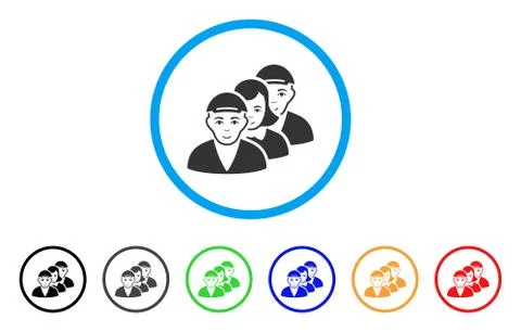 People Queue Rounded Icon Stock Illustration