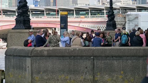 People in The Queue to see Queen lying in state Video stock 215942886